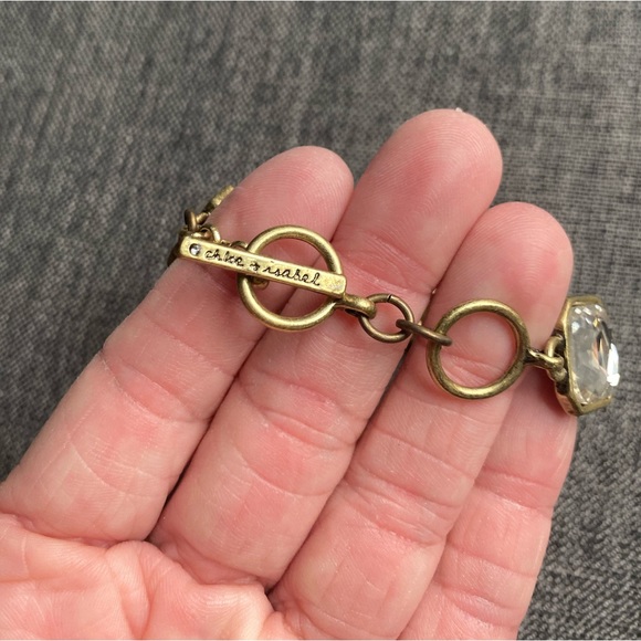 Chloe & Isabell bracelet in gold tones and clear rhinestones with toggle clasp. - Picture 8 of 9